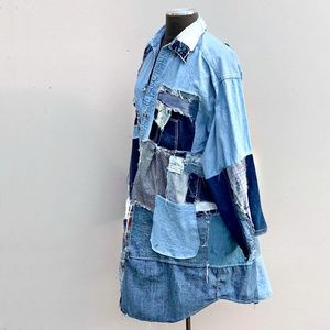 Plus Sized Duster Jacket in Upcycled Vintage Denim